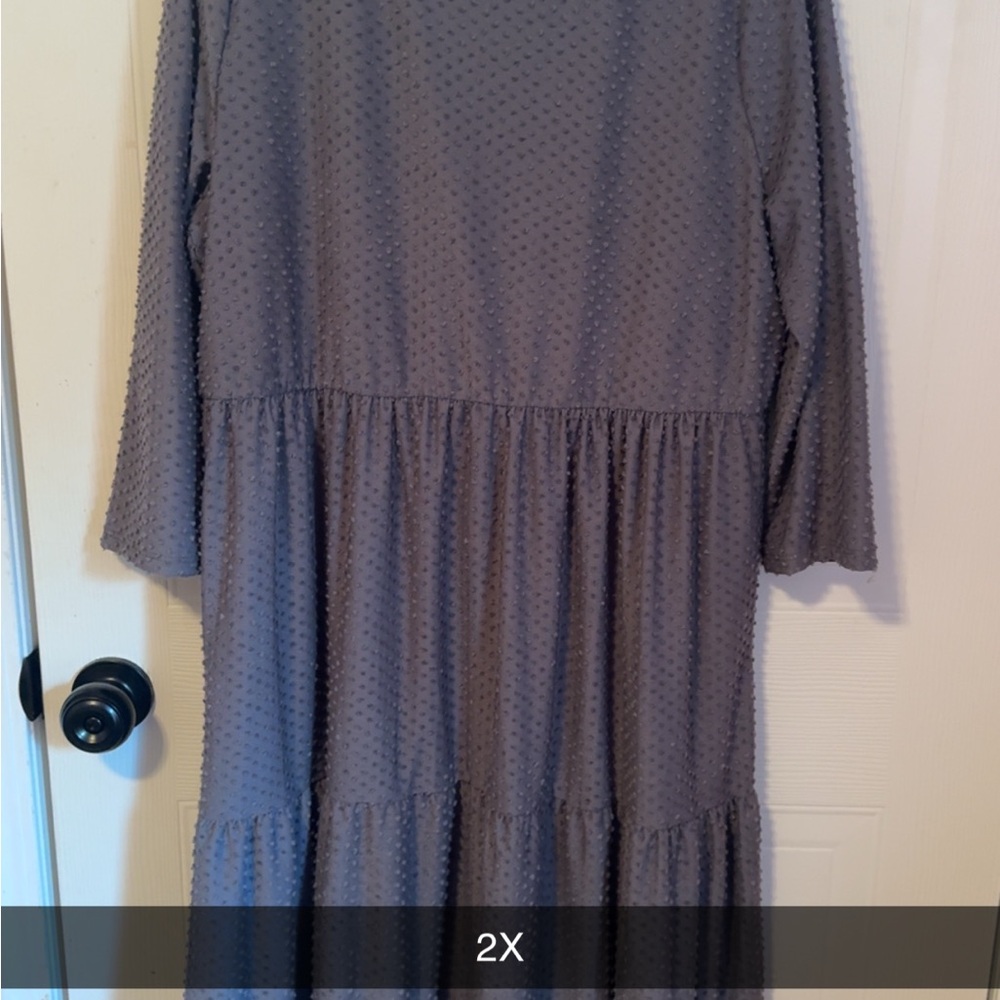 Elegant Gray Textured Women's Dress